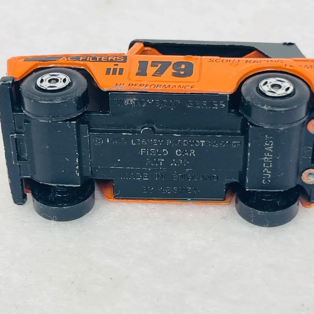 Matchbox Superfast Field Car No 18 Lesney Scout Racing Team 179 Orange England